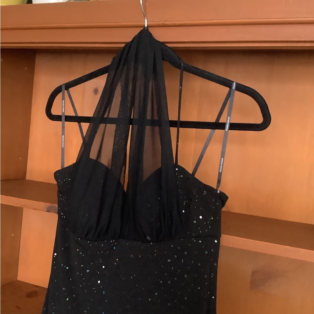 Vintage Y2K Black Sparkle Halter Dress Size  6 | Made in Fairy Grunge Formal - Picture 6 of 13
